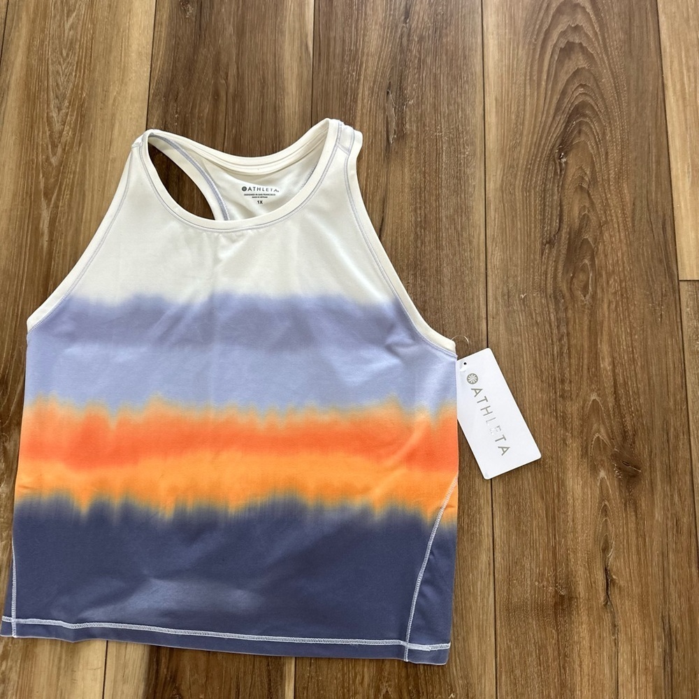 Athleta women’s shanti printed crop Tank Top size 1X NWT - Picture 3 of 6